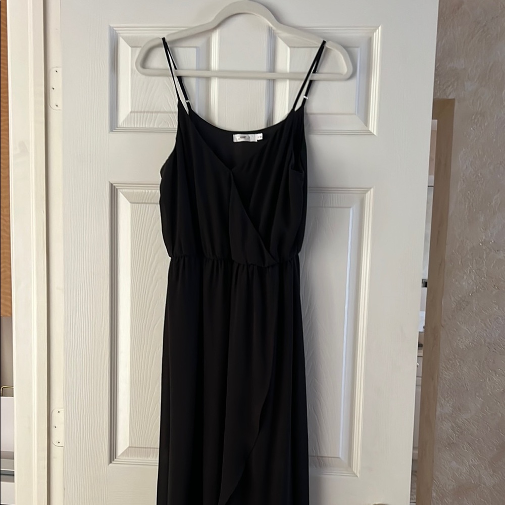Black Sleeveless Spaghetti Strap Maxi Dress